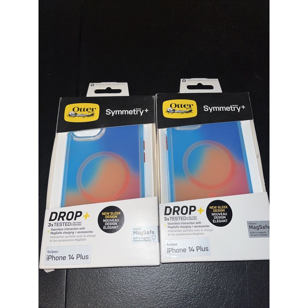 OTTERBOX Symm. Series+ MagSafe case for iPhone 14 Plus Multicolor blue orange 2